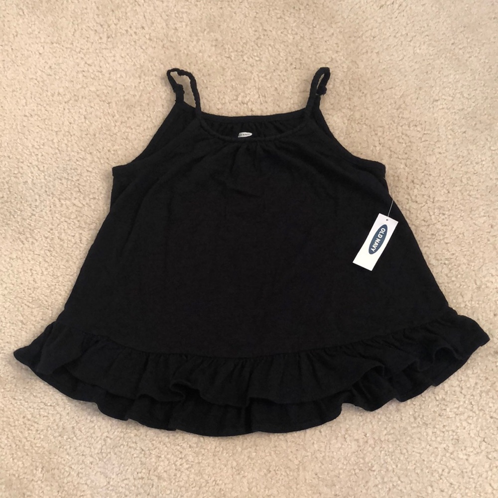 Old Navy Girls Black Flowy Tank Top Small (6-7) NWT